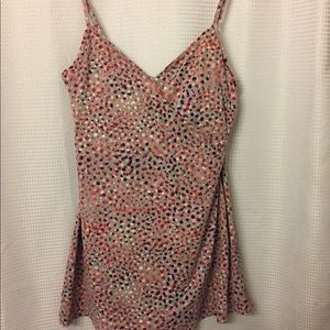 Garnet Hill Coral Painted Dot Swim Dress